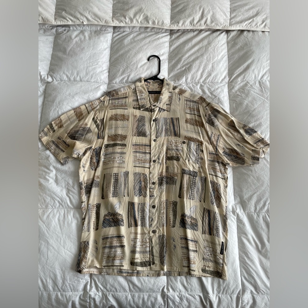 Natural issue short sleeve casual button down